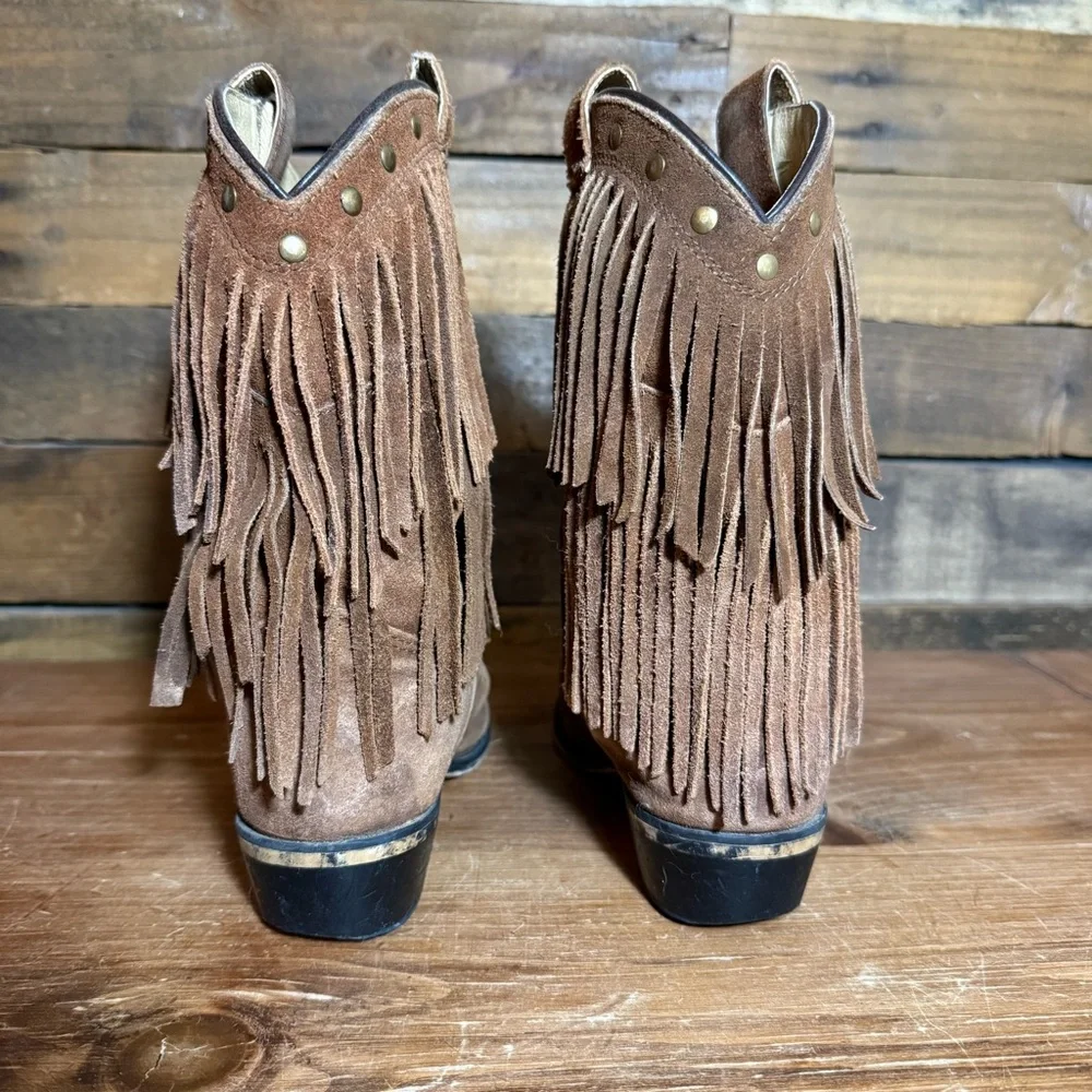 Shyanne Girls'‎ Double-Fringe Western Boot Snip Toe - 43514C Girls size 3